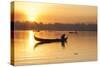 U Bein Bridge crossing the Taungthaman Lake near Amarapura in Mandalay, Myanmar.-Michele Niles-Stretched Canvas