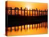 U Bein Bridge (Longest Teak Bridge in the World) at Sunset , Amarapura, Mandalay, Burma (Myanmar)-Nadia Isakova-Stretched Canvas