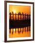 U Bein Bridge (Longest Teak Bridge in the World) at Sunset , Amarapura, Mandalay, Burma (Myanmar)-Nadia Isakova-Framed Photographic Print