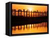 U Bein Bridge (Longest Teak Bridge in the World) at Sunset , Amarapura, Mandalay, Burma (Myanmar)-Nadia Isakova-Framed Stretched Canvas