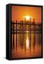 U Bein Bridge on Taungthaman at Sunset-Jon Hicks-Framed Stretched Canvas