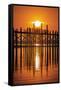 U Bein Bridge on Taungthaman at Sunset-Jon Hicks-Framed Stretched Canvas