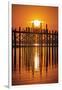 U Bein Bridge on Taungthaman at Sunset-Jon Hicks-Framed Premium Photographic Print