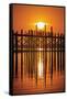 U Bein Bridge on Taungthaman at Sunset-Jon Hicks-Framed Stretched Canvas