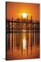 U Bein Bridge on Taungthaman at Sunset-Jon Hicks-Stretched Canvas