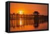 U Bein Bridge on Taungthaman at Sunset-Jon Hicks-Framed Stretched Canvas