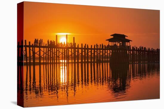 U Bein Bridge on Taungthaman at Sunset-Jon Hicks-Stretched Canvas