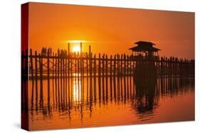 U Bein Bridge on Taungthaman at Sunset-Jon Hicks-Stretched Canvas