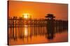 U Bein Bridge on Taungthaman at Sunset-Jon Hicks-Stretched Canvas