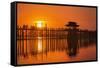 U Bein Bridge on Taungthaman at Sunset-Jon Hicks-Framed Stretched Canvas