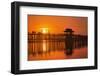 U Bein Bridge on Taungthaman at Sunset-Jon Hicks-Framed Photographic Print