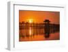 U Bein Bridge on Taungthaman at Sunset-Jon Hicks-Framed Photographic Print