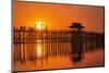 U Bein Bridge on Taungthaman at Sunset-Jon Hicks-Mounted Photographic Print