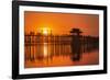 U Bein Bridge on Taungthaman at Sunset-Jon Hicks-Framed Photographic Print