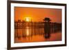 U Bein Bridge on Taungthaman at Sunset-Jon Hicks-Framed Photographic Print