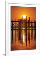 U Bein Bridge on Taungthaman at Sunset-Jon Hicks-Framed Photographic Print