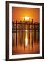 U Bein Bridge on Taungthaman at Sunset-Jon Hicks-Framed Photographic Print