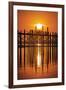 U Bein Bridge on Taungthaman at Sunset-Jon Hicks-Framed Photographic Print
