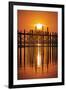 U Bein Bridge on Taungthaman at Sunset-Jon Hicks-Framed Photographic Print