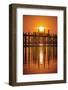 U Bein Bridge on Taungthaman at Sunset-Jon Hicks-Framed Photographic Print