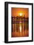 U Bein Bridge on Taungthaman at Sunset-Jon Hicks-Framed Photographic Print