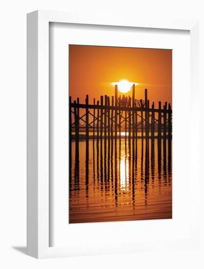 U Bein Bridge on Taungthaman at Sunset-Jon Hicks-Framed Photographic Print