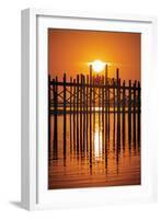 U Bein Bridge on Taungthaman at Sunset-Jon Hicks-Framed Photographic Print