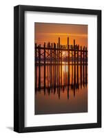 U Bein Bridge on Taungthaman at Sunset-Jon Hicks-Framed Photographic Print