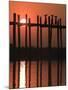 U Bein Bridge, Taugthaman Lake, Amarapura, Mandalay, Myanmar-Jane Sweeney-Mounted Photographic Print