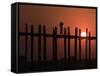 U Bein Bridge, Taugthaman Lake, Amarapura, Mandalay, Myanmar-Jane Sweeney-Framed Stretched Canvas