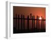 U Bein Bridge, Taugthaman Lake, Amarapura, Mandalay, Myanmar-Jane Sweeney-Framed Photographic Print