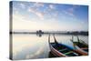 U Bein Teak Bridge and the Taungthaman Lake Near Amarapura, Mandalay, Myanmar (Burma)-Alex Robinson-Stretched Canvas