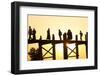 U Bein Teak Bridge at Sunset, Mandalay, Myanmar-Peter Adams-Framed Photographic Print