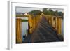 U Bein Teak Bridge with Citadel Pagoda, Amarapura, Mandalay, Myanmar-Keren Su-Framed Photographic Print