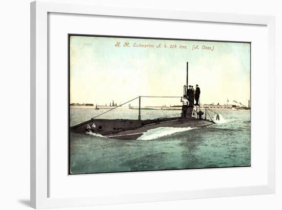 U Boot H. M. Submarine A. 4. 204 Tons, A. Class-null-Framed Giclee Print