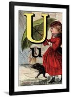 U For the Umbrella That Keeps Off the Rain-Edmund Evans-Framed Art Print