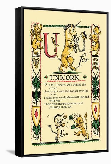 U for Unicorn-Tony Sarge-Framed Stretched Canvas