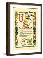 U for Unicorn-Tony Sarge-Framed Art Print