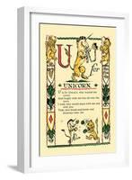 U for Unicorn-Tony Sarge-Framed Art Print
