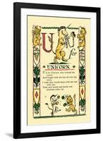 U for Unicorn-Tony Sarge-Framed Art Print