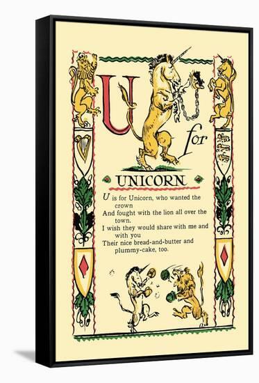 U for Unicorn-Tony Sarge-Framed Stretched Canvas