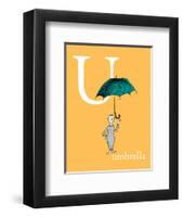 U is for Umbrella (orange)-Theodor (Dr. Seuss) Geisel-Framed Art Print