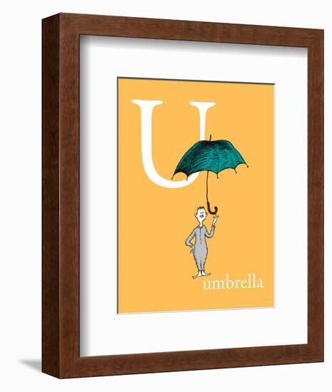 U is for Umbrella (orange)-Theodor (Dr. Seuss) Geisel-Framed Art Print