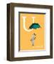 U is for Umbrella (orange)-Theodor (Dr. Seuss) Geisel-Framed Art Print