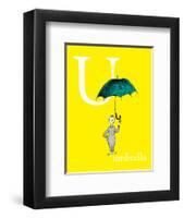 U is for Umbrella (yellow)-Theodor (Dr. Seuss) Geisel-Framed Art Print