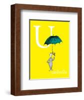 U is for Umbrella (yellow)-Theodor (Dr. Seuss) Geisel-Framed Art Print