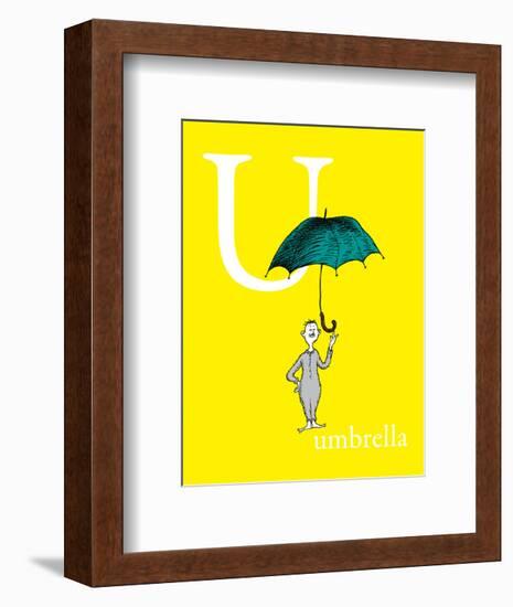 U is for Umbrella (yellow)-Theodor (Dr. Seuss) Geisel-Framed Art Print