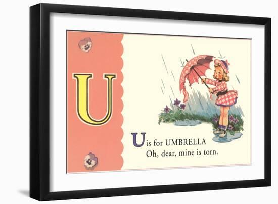 U is for Umbrella-null-Framed Art Print