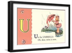 U is for Umbrella-null-Framed Art Print