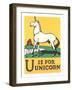 U is for Unicorn-null-Framed Art Print